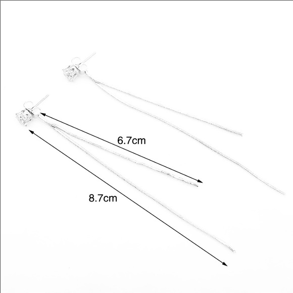 Cute CZ Dangle Earrings - Picture 5 of 5